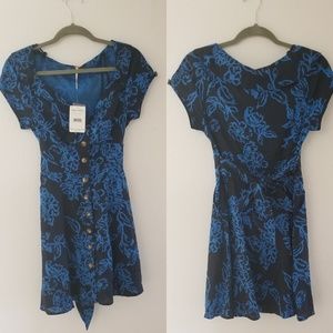 Free People fit flare blue dress size 0
